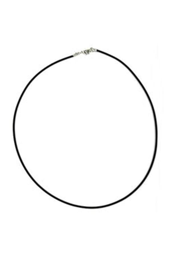 Necklace 2mm Rubber Band Silver Clasp 50cm - GL00760-50