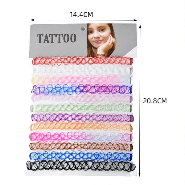 12-pak Choker halskæde - One size