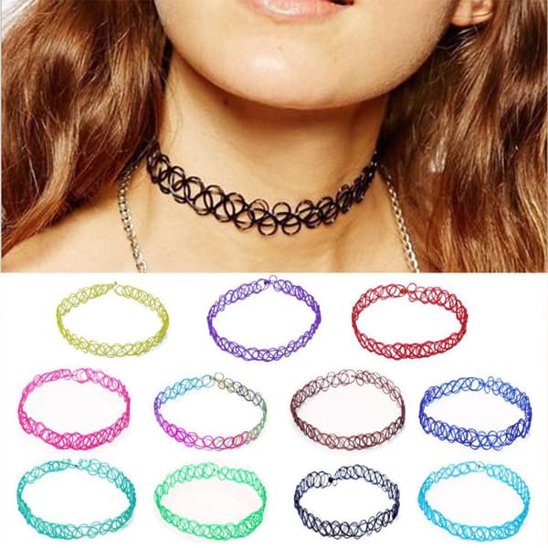 12 pakkauksen Choker-kaulakoru - yksi koko monivärinen One-size