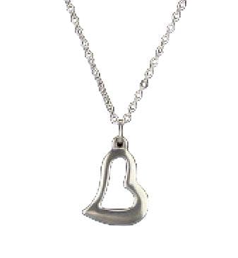 Silver Halsband i Rostfritt Stål med Hjärtformat Hänge / Hjärta