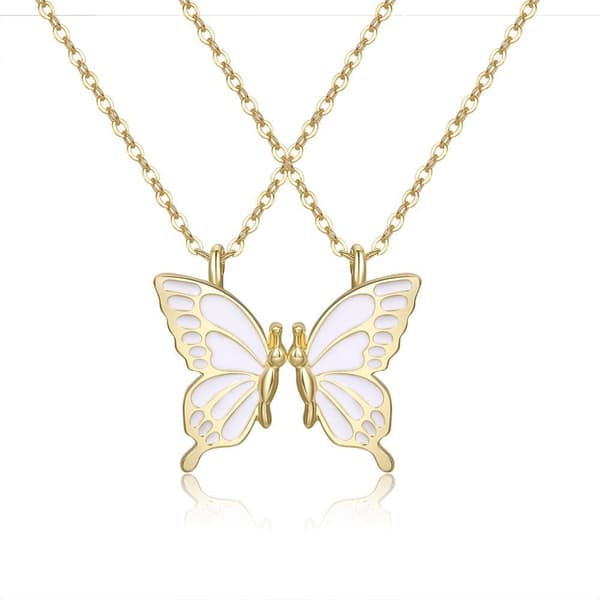 INF 2 Pack Magnetism Butterfly Anheng Delikat Everyday Halskjede Gull