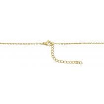 Guld Halsband i Rostfritt Stål med EKG-Kurva/Heartbeat/Hjärtslag