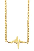 Miniatyrbild 1 av 3: Guld Halsband i Rostfritt Stål med EKG-Kurva/Heartbeat/Hjärtslag