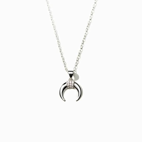 Personlig Moon Pendant halsband för kvinnor män Silver