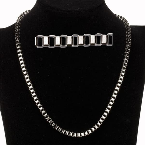 Silver Halsband i Rostfritt Stål - Venetiansk Kedja/Länk - 4 mm