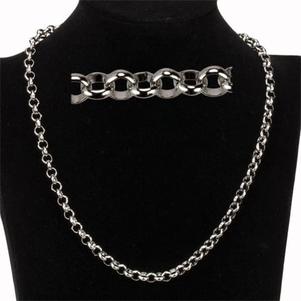 Silver Halsband i Rostfritt Stål - Rolo Kedja / Länk - 6 mm