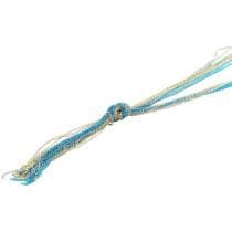 Långt Retro Halsband med Kedjor i Silver, Guld & Turkos med Knut