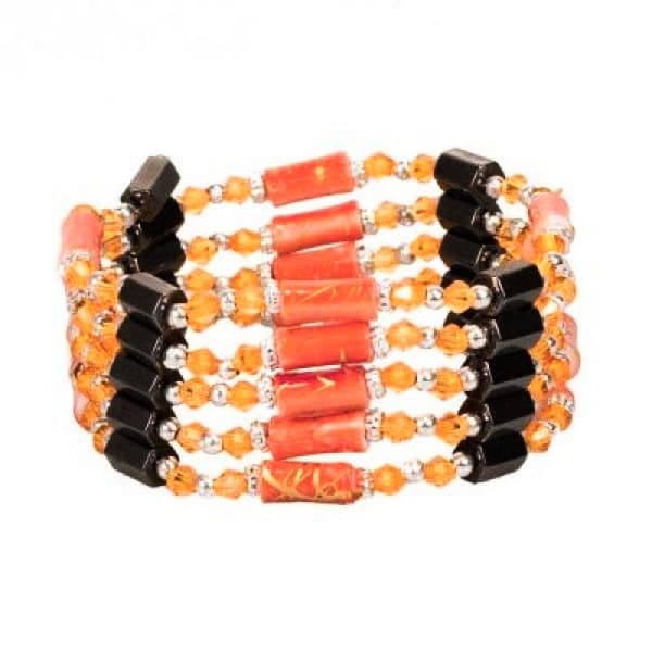 Unikt Magnet Halsband /Armband / Vristlänk - Lång Kedja - Orange