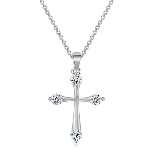 Elegant Halsband med Kors (Guld/Silver) Silver