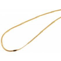 Tunt Guld Halsband i Rostfritt Stål - Platt Ormlänk / Kedja