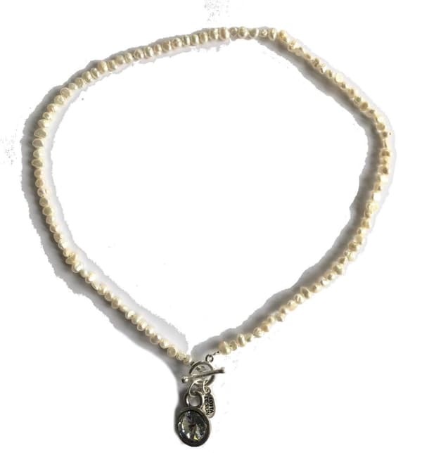 collier klassisk sötvattenspärlor halsband 43 cm