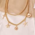 Miniatyrbild 3 av 5: Guld Halsband / Choker med 2 st Kedjor & 5 olika Berlocker