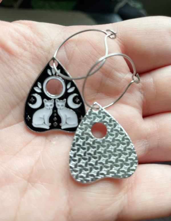 Halsband Katt Måne Ouija Wicca Pagan Halsband Moon Rostfri kedja