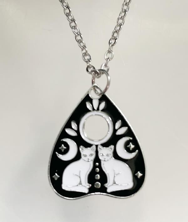 Halsband Katt Måne Ouija Wicca Pagan Halsband Moon Rostfri kedja