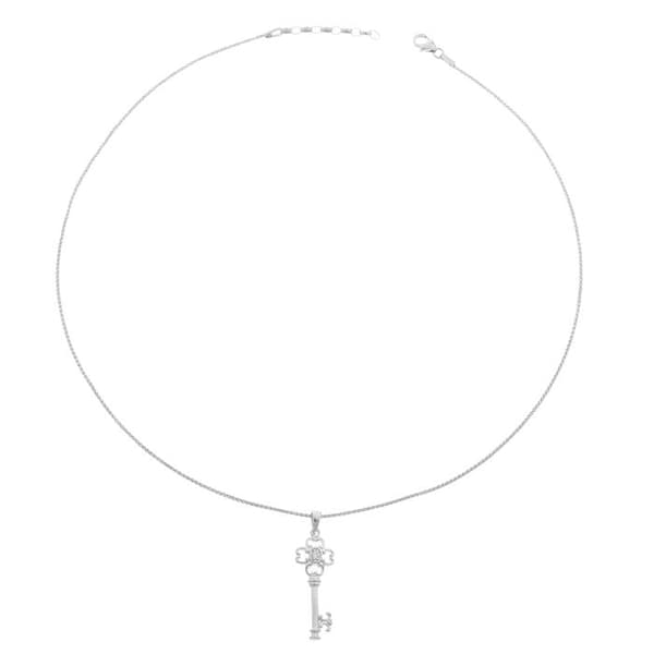 ORPHELIA-Vit 925 Sterling Silver Damhänge Halsband-ZH-7019