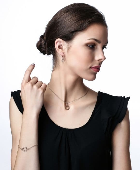 ORPHELIA-Halsband med hänge för kvinnor i 925 Sterling Silver Rosegold-ZH-7076-1