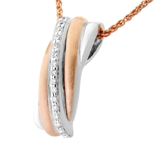 ORPHELIA-925 Sterling Silver Damhänge Halsband Silver-rosegold-ZH-7118