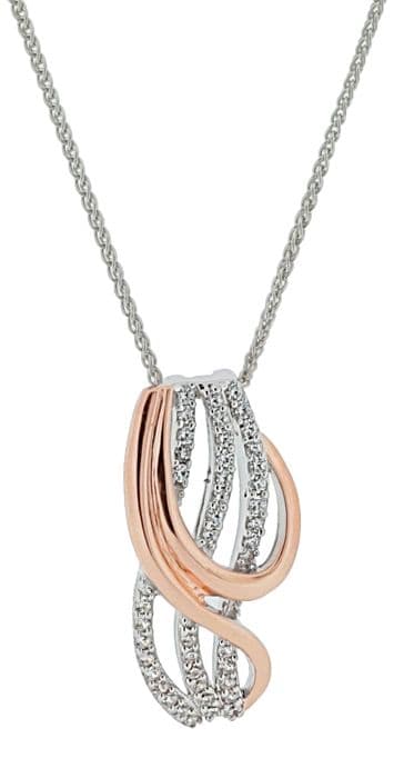 ORPHELIA-Vit 925 Sterling Silver Damhänge Halsband-ZH-7027
