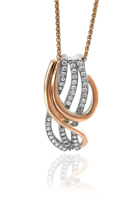 ORPHELIA-Vit 925 Sterling Silver Damhänge Halsband-ZH-7027