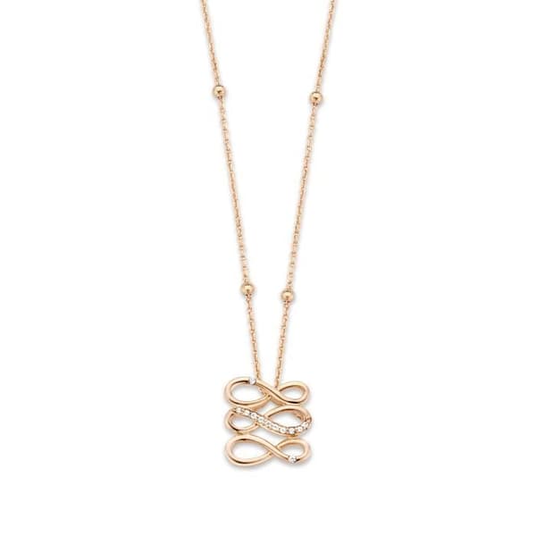 ORPHELIA-Rosegold 925 Sterling Silver Damhänge Halsband-ZH-7123-RG