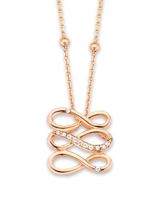 ORPHELIA-Rosegold 925 Sterling Silver Damhänge Halsband-ZH-7123-RG