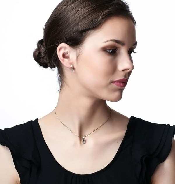 ORPHELIA-Halsband med hänge för kvinnor i 925 sterlingsilver Guld-ZH-7128-G