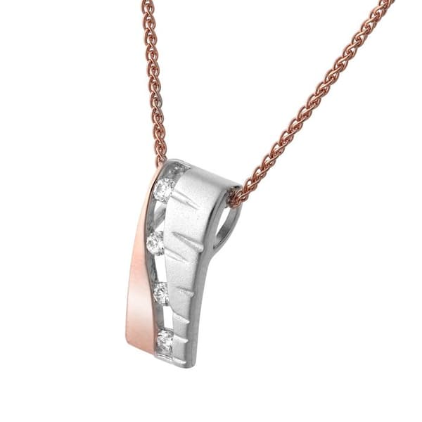 ORPHELIA-925 Sterling Silver Damhänge Halsband Silver-rosegold-ZH-7093