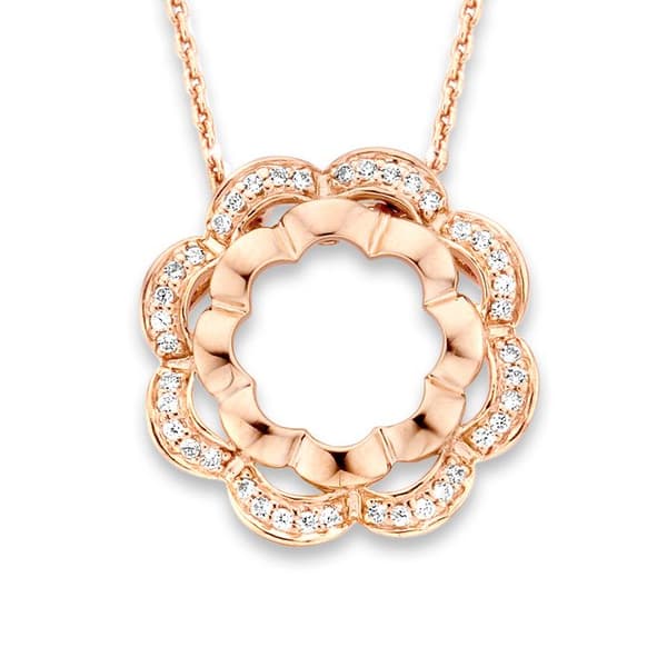 ORPHELIA-Rosegold 925 Sterling Silver Damhänge Halsband-ZH-7127-RG