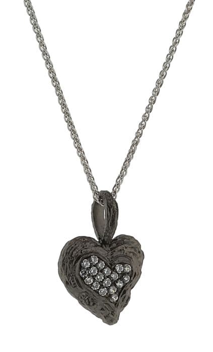 ORPHELIA-Svart 925 Sterling Silver Damhänge Halsband-ZH-7082-2