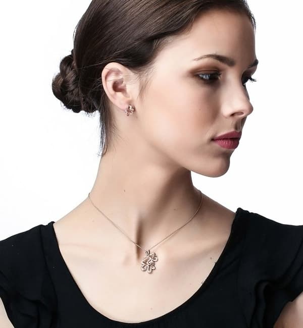 ORPHELIA-Halsband med hänge för kvinnor i 925 Sterling Silver Rosegold-ZH-7077-1