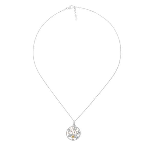 ORPHELIA-925 Sterling Silver Damhänge Halsband Silver-rosegold-ZH-7090-1