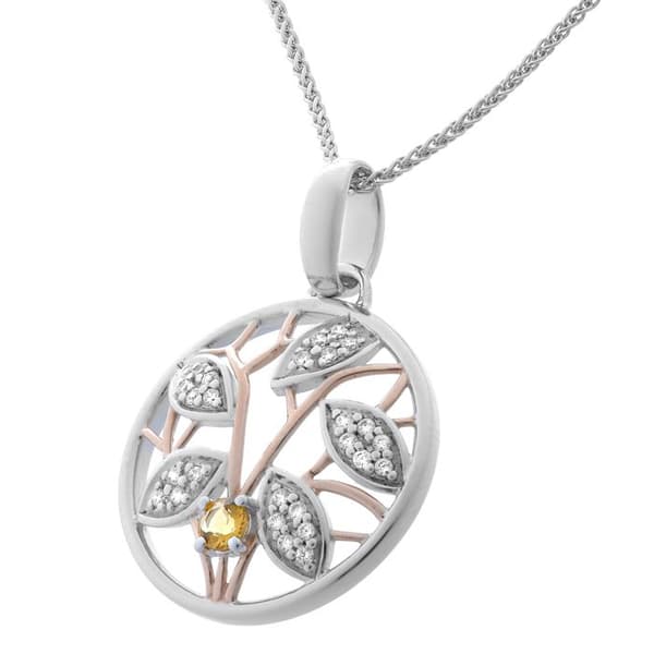 ORPHELIA-925 Sterling Silver Damhänge Halsband Silver-rosegold-ZH-7090-1
