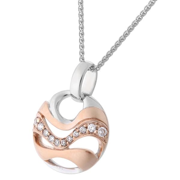 ORPHELIA-925 Sterling Silver Damhänge Halsband Silver-rosegold-ZH-7085-1
