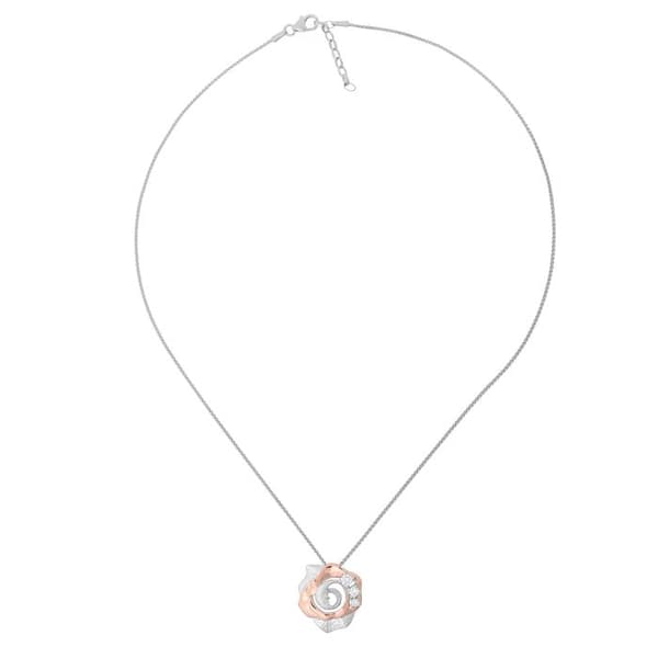 ORPHELIA-925 Sterling Silver Damhänge Halsband Silver-rosegold-ZH-7091-1