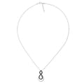 Miniatyrbild 2 av 4: ORPHELIA-925 Sterling Silver Damhänge Halsband Silver-Svart-ZH-7092-2