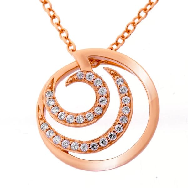 ORPHELIA-Rosegold 925 Sterling Silver Damhänge Halsband-ZH-7084-1