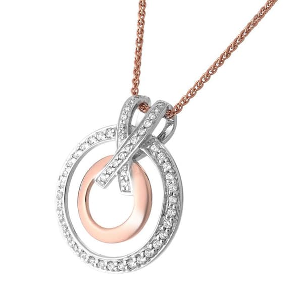 ORPHELIA-925 Sterling Silver Damhänge Halsband Silver-rosegold-ZH-7095-1