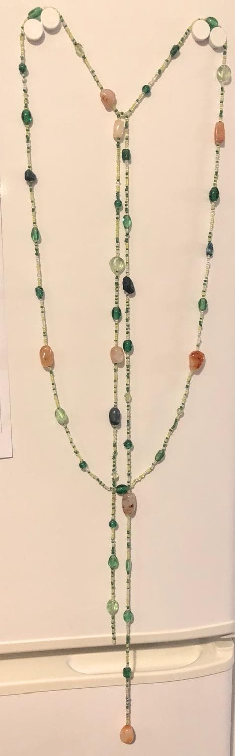 1 halsband 2 rader onesize glaspärlor mix