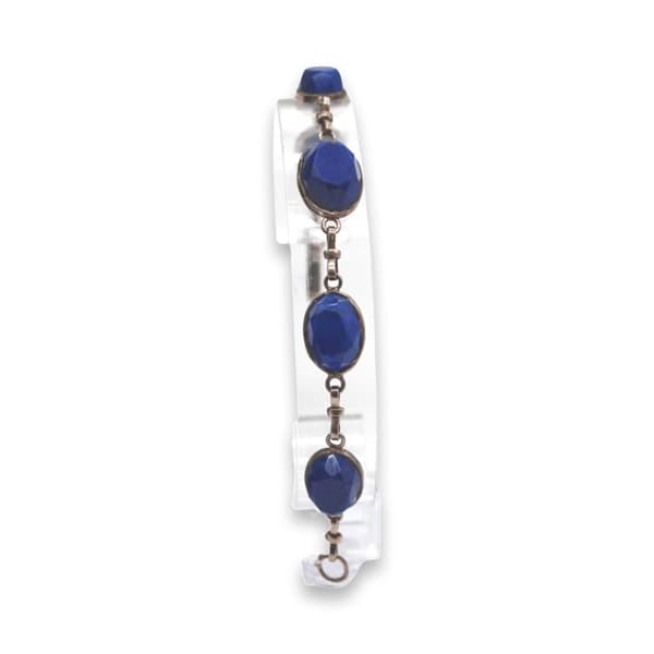 Lapis Lazuli -korusetti 925 hopeaa: kaulakoru (säädettävä 47 cm) ja rannekoru (17 cm)