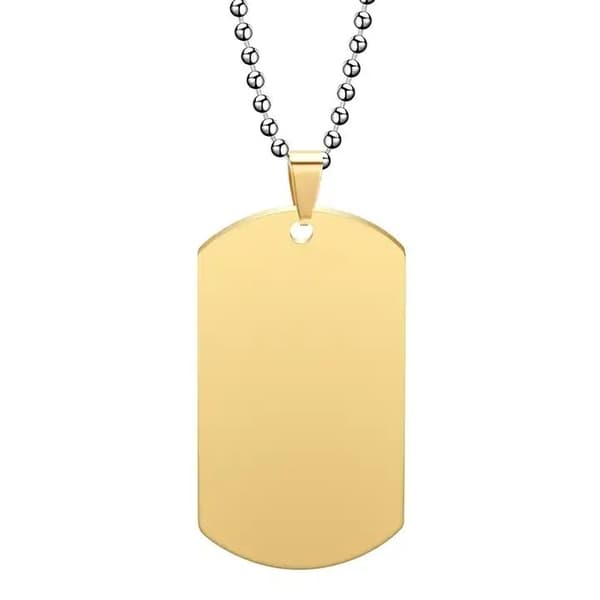 Gold Plated Men's Badge With Simple Chain - 2 x 2.5 cm Gold, Silver & Rose Gold