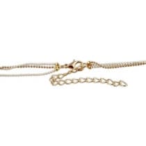 Halsband i Guld & Vitt med 3 Kedjor Dekorerade med Runda Plattor
