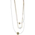 Miniatyrbild 4 av 4: Halsband i Guld & Vitt med 3 Kedjor Dekorerade med Runda Plattor