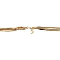 Tvåfärgat Långt Halsband Kedjehalsband - 3 Kedjor i Guld & Vitt