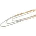 Miniatyrbild 2 av 3: Tvåfärgat Långt Halsband Kedjehalsband - 3 Kedjor i Guld & Vitt