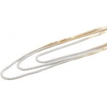 Tvåfärgat Långt Halsband Kedjehalsband - 3 Kedjor i Guld & Vitt