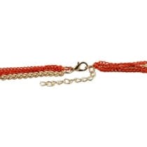 Tvåfärgat Långt Halsband / Ankarkedja - 6 Kedjor i Guld & Orange