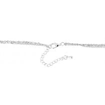 Silver Halsband med 3 Kedjor & 3 Olika Hängen med Evil Eye