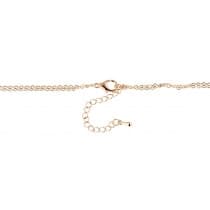 Guld Halsband med 2 Kedjor samt Enkel Lång Kedja med Vita Pärlor