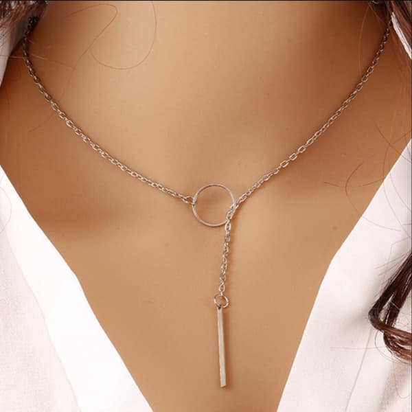 Glidande slipshalsband Silver