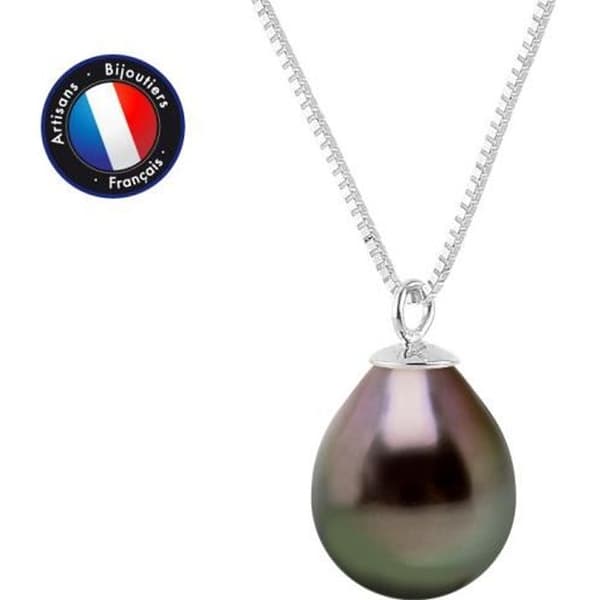 Halsband - Perlinea - Tahitian Pearl A+ - 925 silver - 8-9 mm - Längd 42 cm